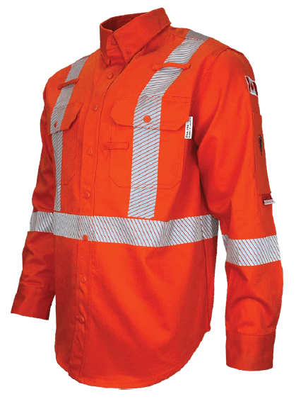 CHEMISE ATLAS WORK BANDES GRISES DE 2″ FR/AR