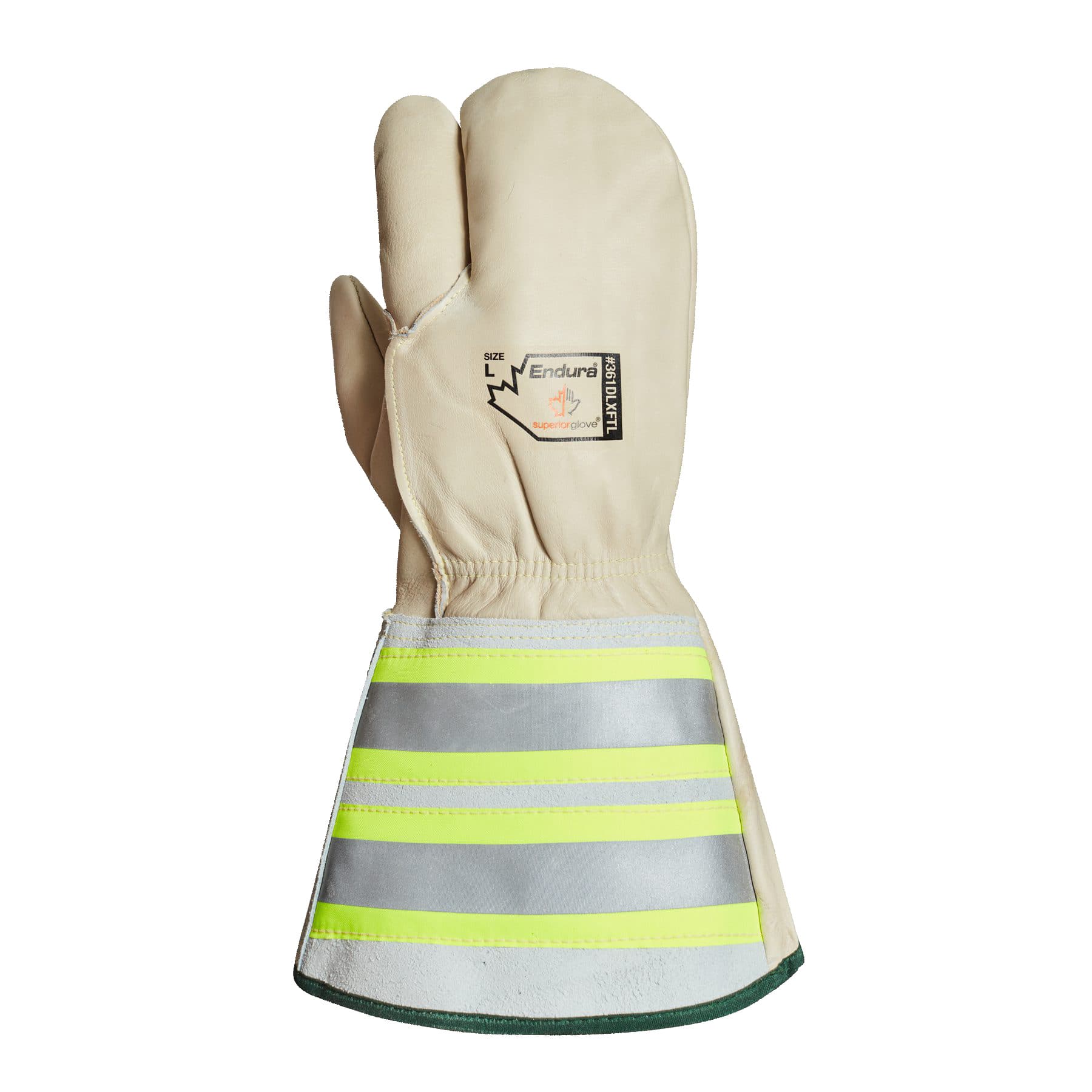 SUPERIOR GLOVE INSULATED WINTER MITTS WITH REFLECTIVE STRIPS